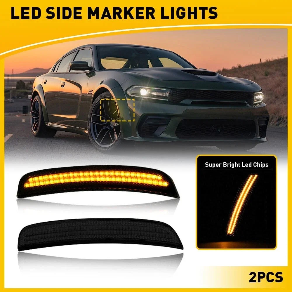 Pair of Front Side Marker Lights for Dodge Charger (2015–2022) EXV
