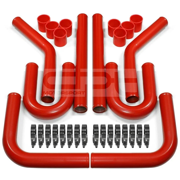 3" Turbo Charger Intercooler Piping Set for - Red Coated