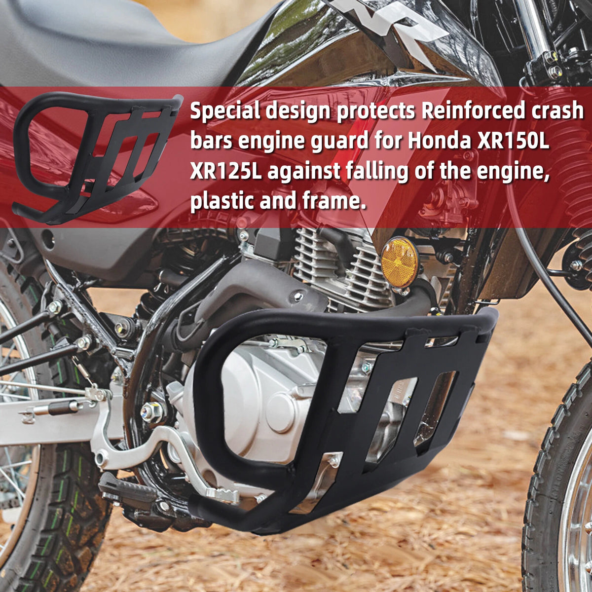 Heavy Duty Crash Bar Engine Guard for Honda XR150L XR125L (2016–2023)