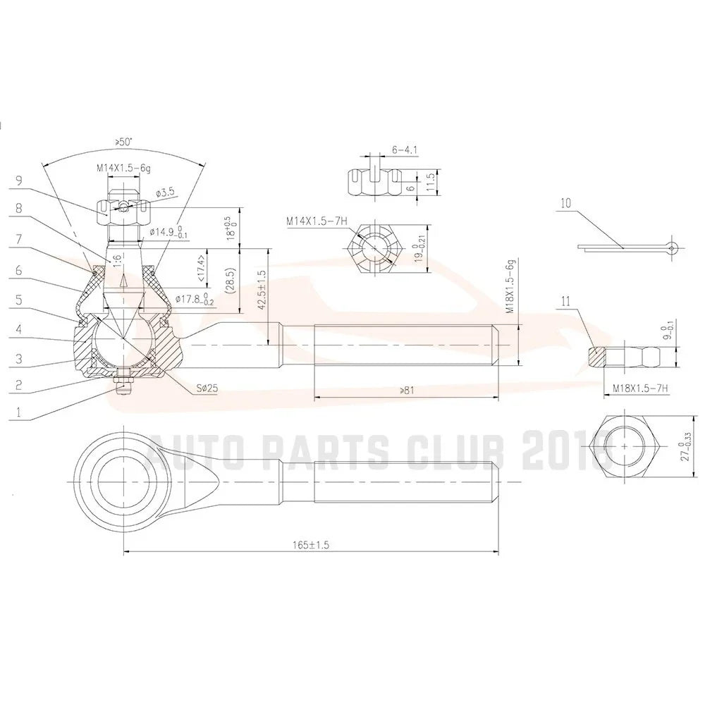 Set of 12 Front Upper Control Arm Tie Rod Ends for Ford F-150 (1997–2003)