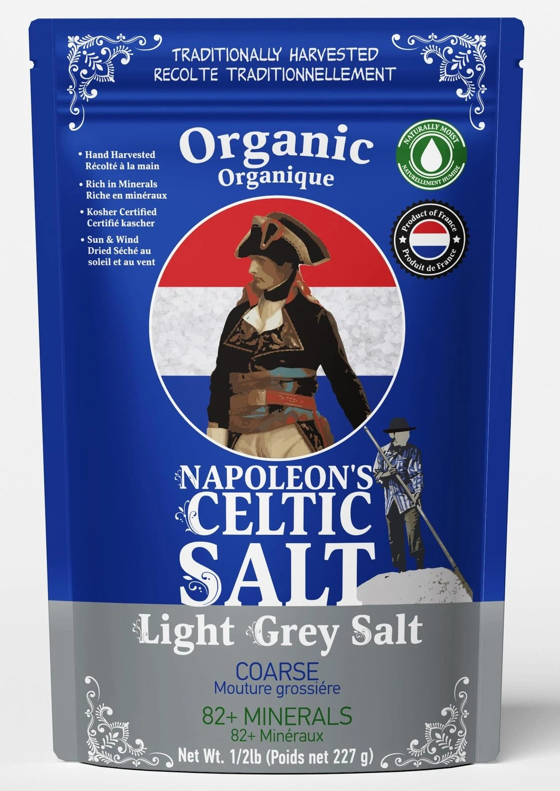 Coarse Celtic Sea Salt 0.5lb Bag - Hand Harvested, French Unrefined