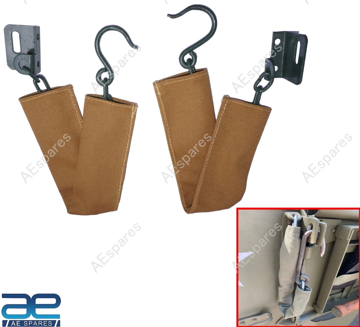 Tailgate Chain with Bracket & Cover Pair for Jeep Willys CJ2A CJ3A CJ5 (1945–1975)