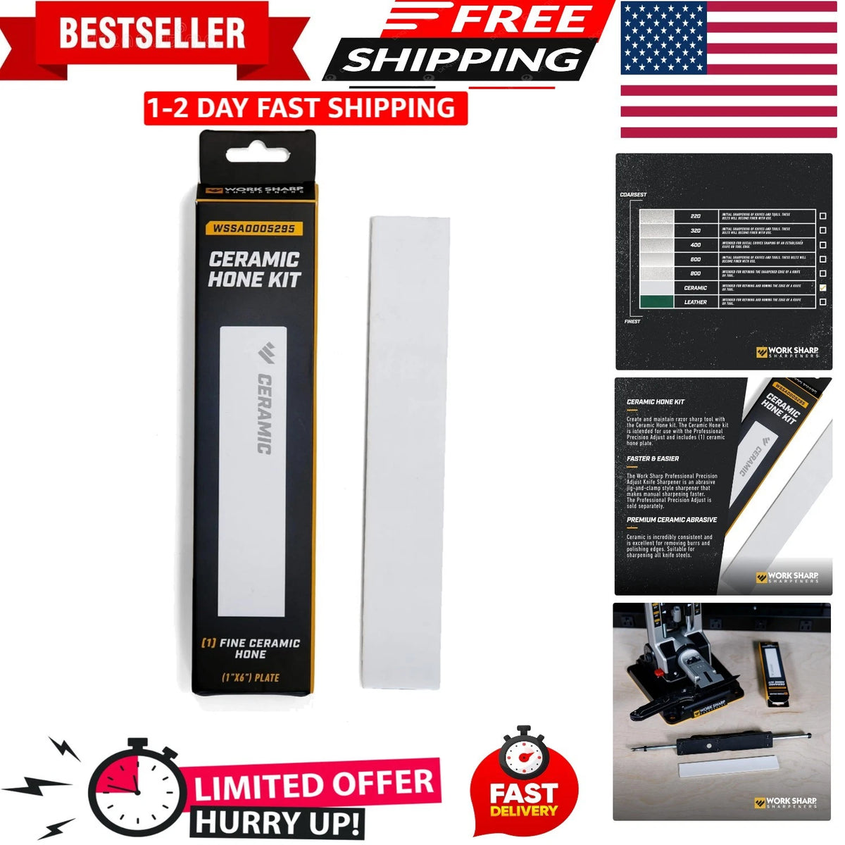 Professional Precision Adjust Ceramic Abrasive Hone for Knife Sharpener