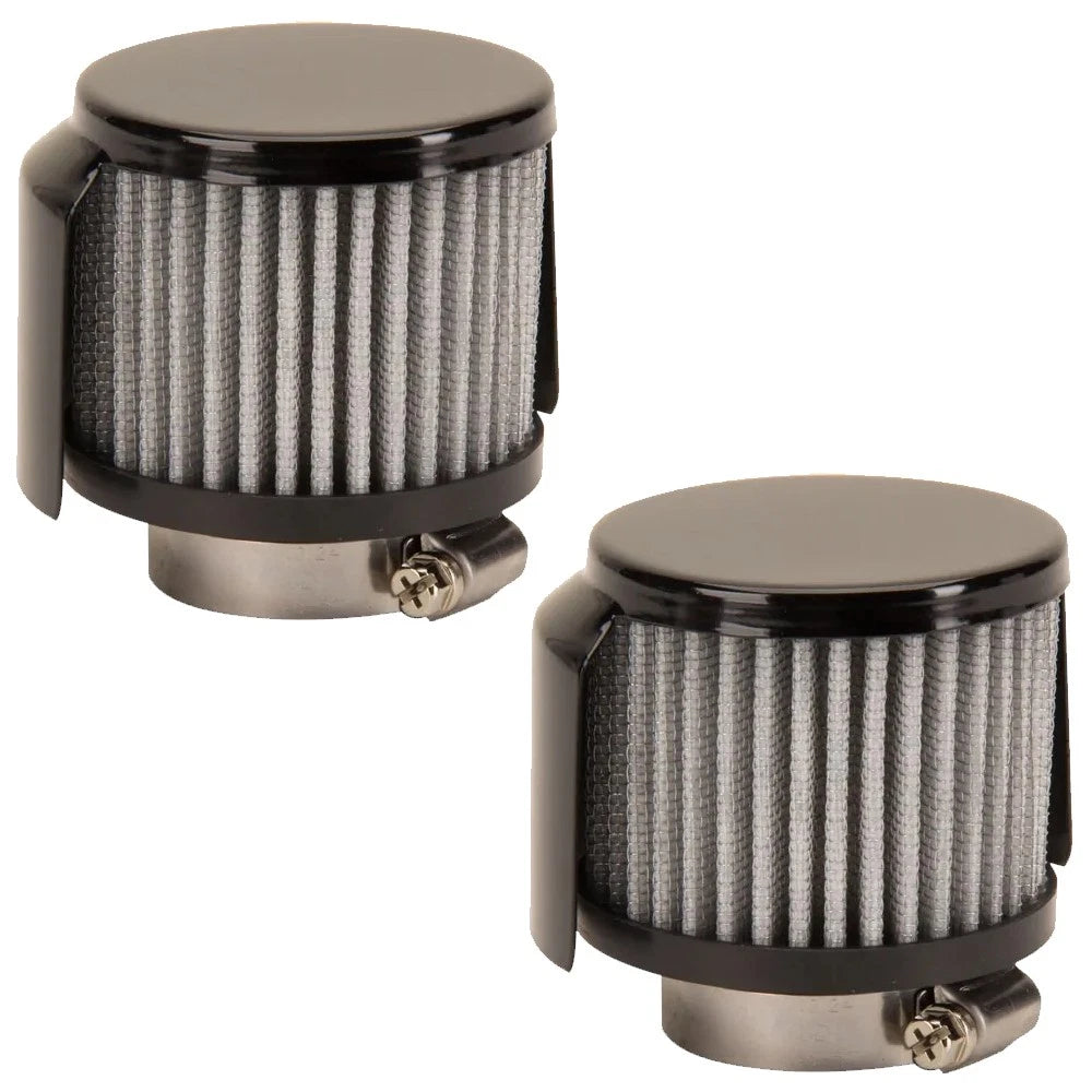 2X Black Valve Cover Shielded Breather for (9108192)