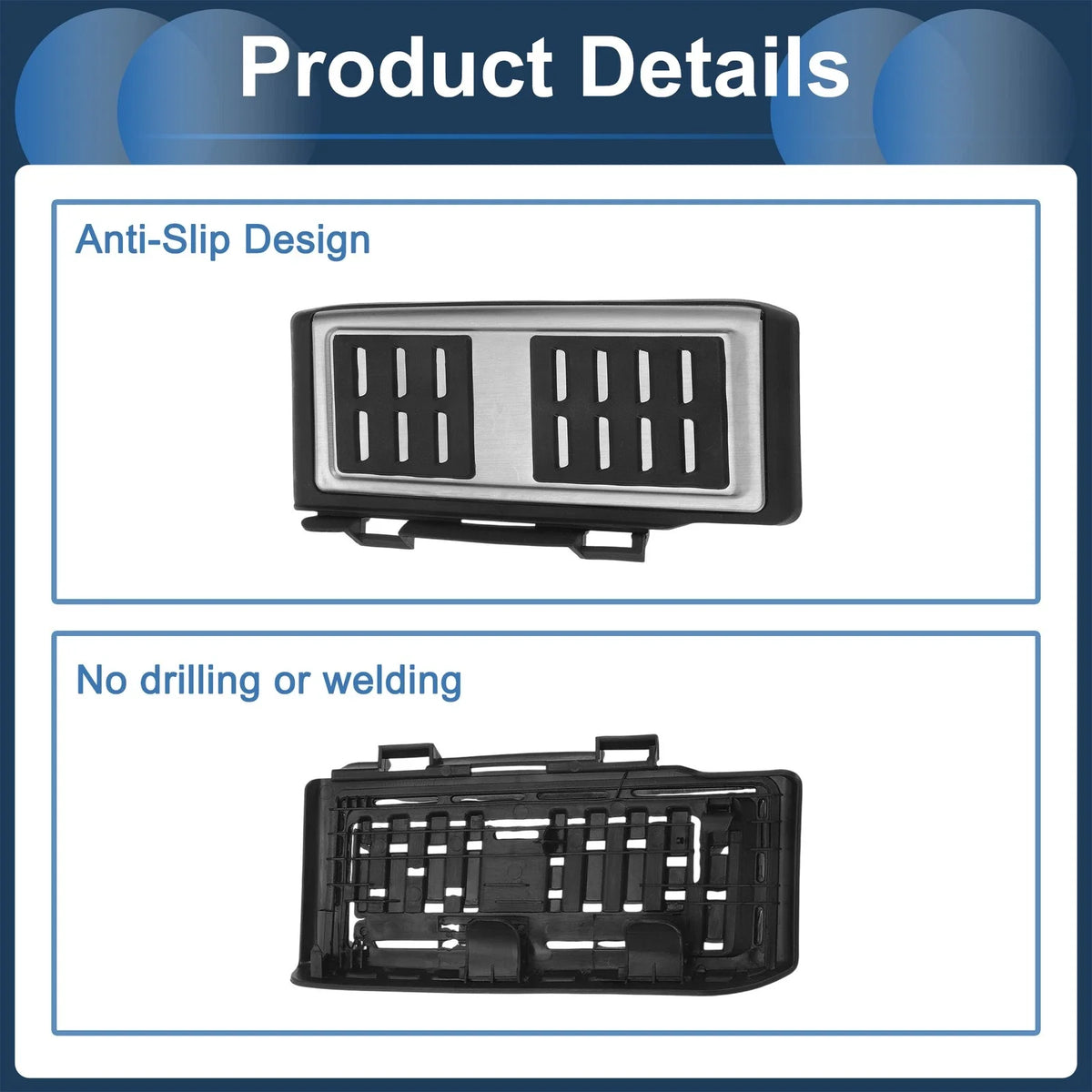 Footrest Pedals Cover for Volkswagen Touran (2017–2021) Silver Tone