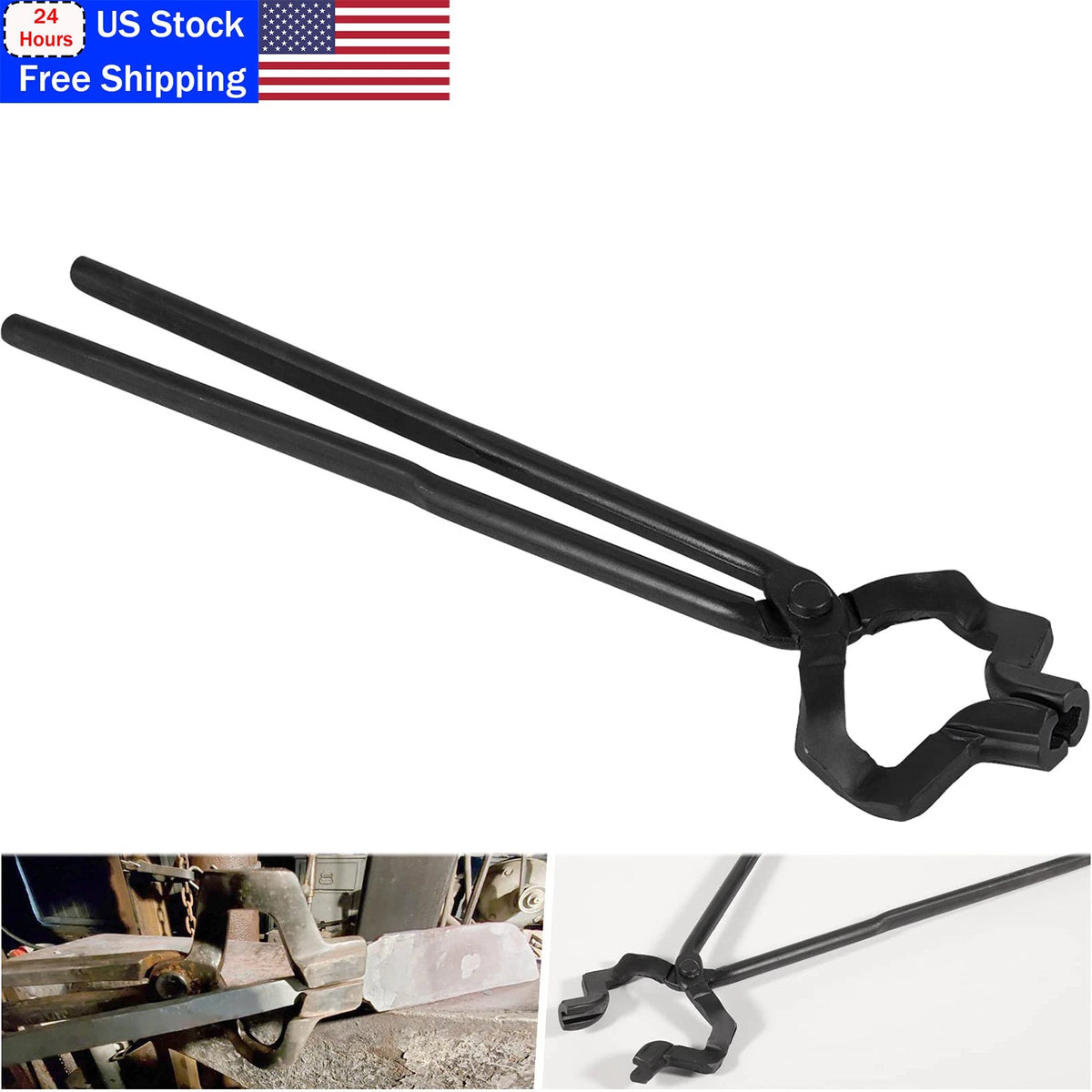 16" V-Bit Style Knife Making Tongs for Knifemaking & Bladesmithing