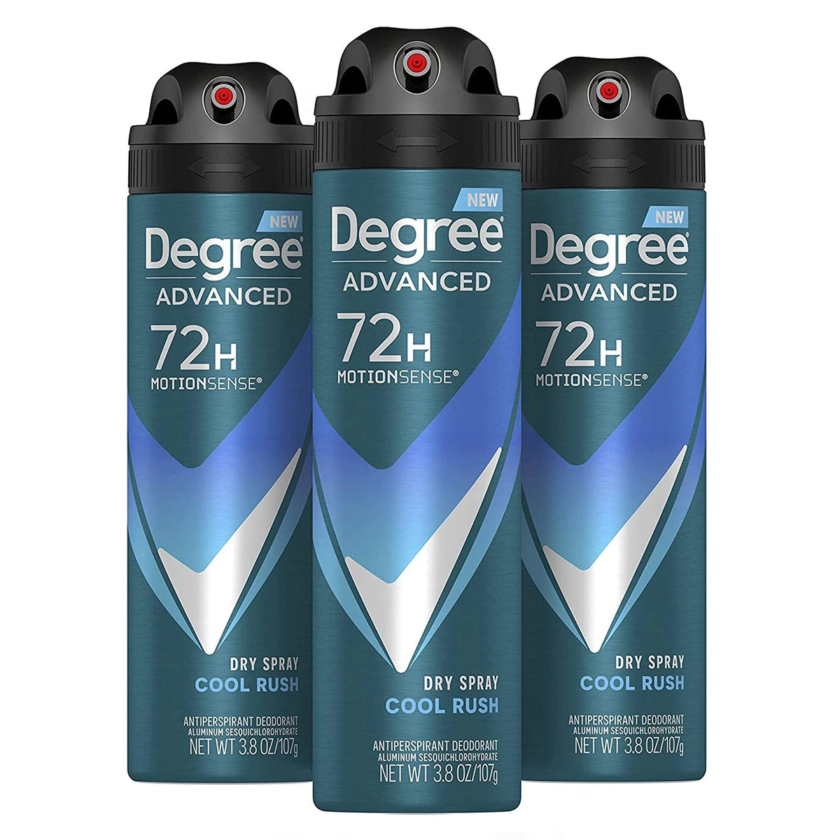 3X Degree Men Antiperspirant Deodorant Dry Spray Cool Rush 3.8 oz
