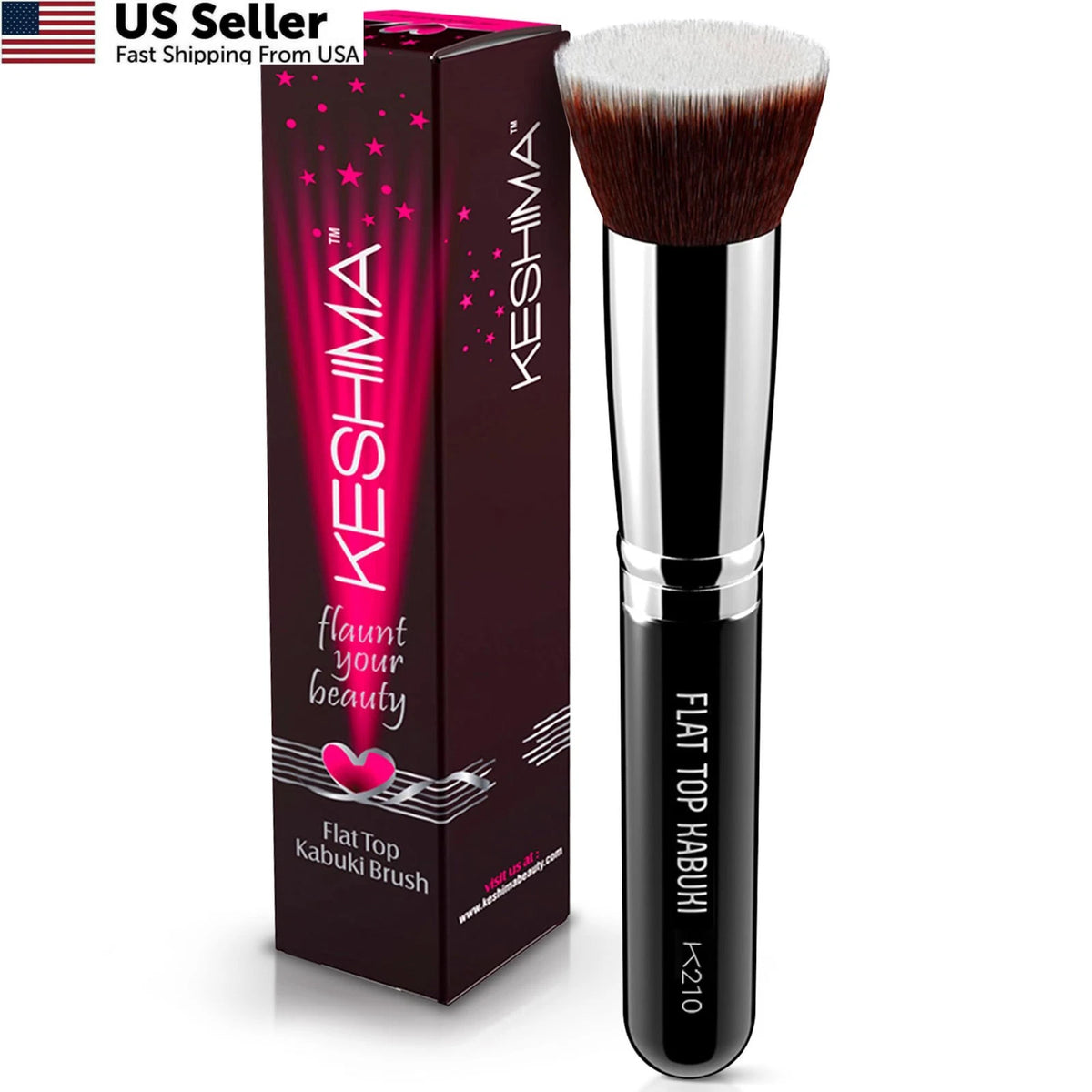Flat Top Kabuki Foundation Brush for Makeup Application (1 Count)