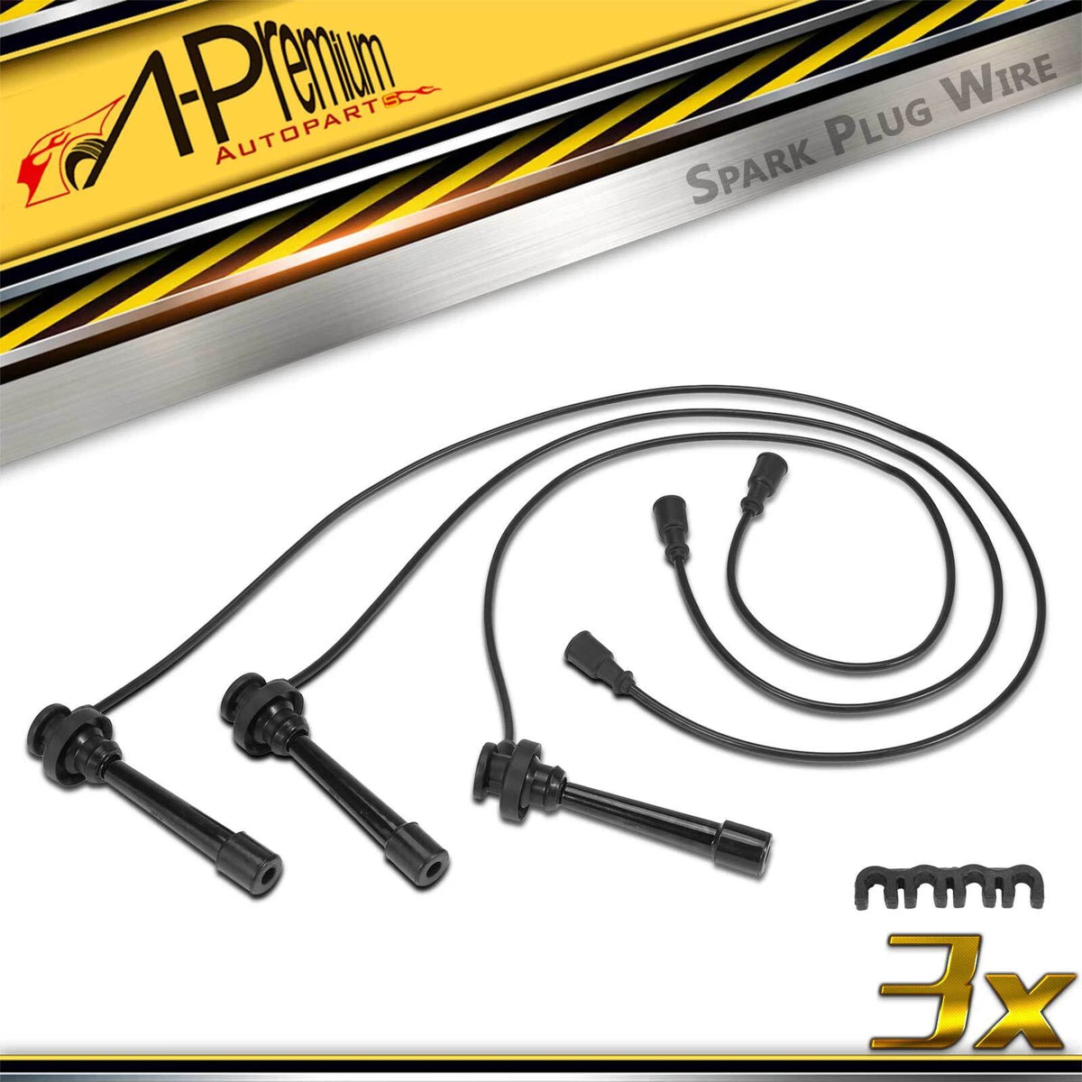 3X Spark Plug Wire Set for Mitsubishi Montero (2003–2006) MN153270, 671-6279