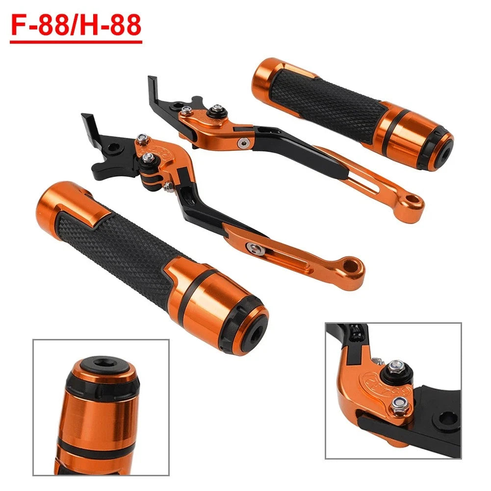 Folding Extendable Brake Clutch Levers for Kawasaki ZX14R (2006–2023) - Orange