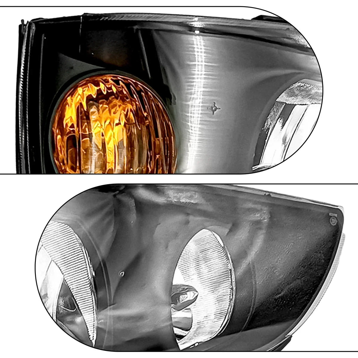 Set of 2 Black Headlights for Hyundai Elantra (2004–2006)