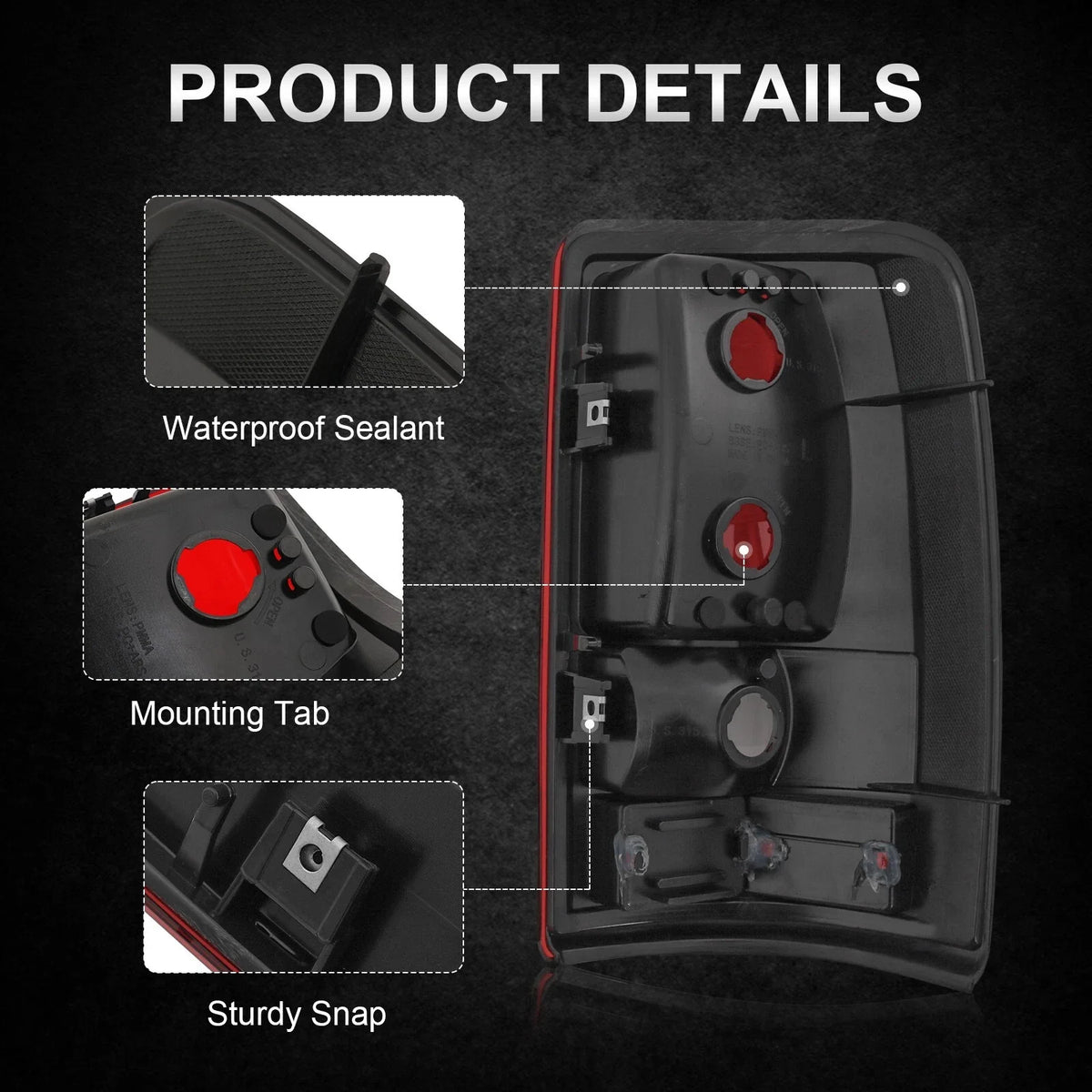 Set of 2 Red Tail Lights for Chevy Suburban Tahoe GMC Yukon (2000–2006)