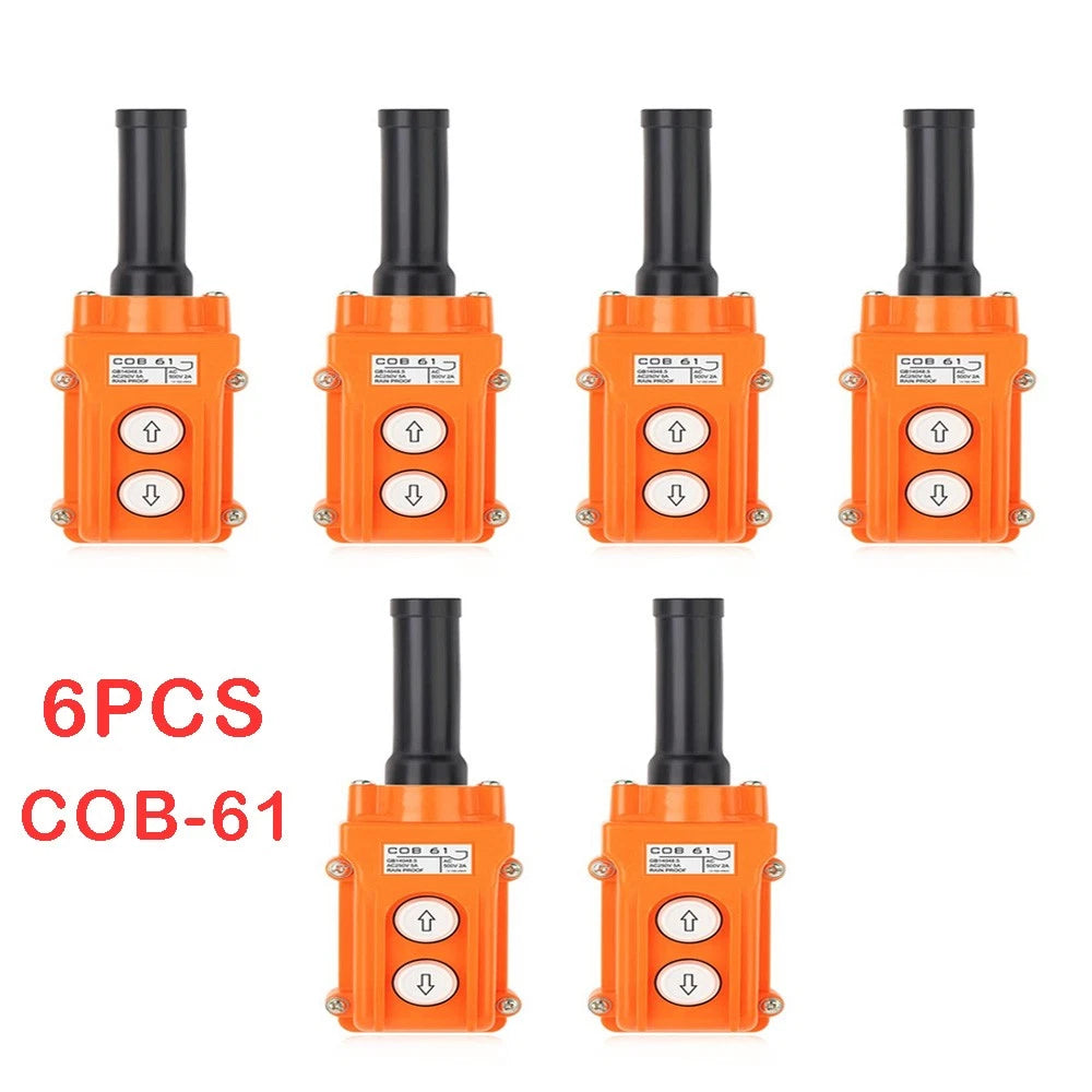 6Pcs Rainproof Push Button Switch Control Station for Hoist Crane