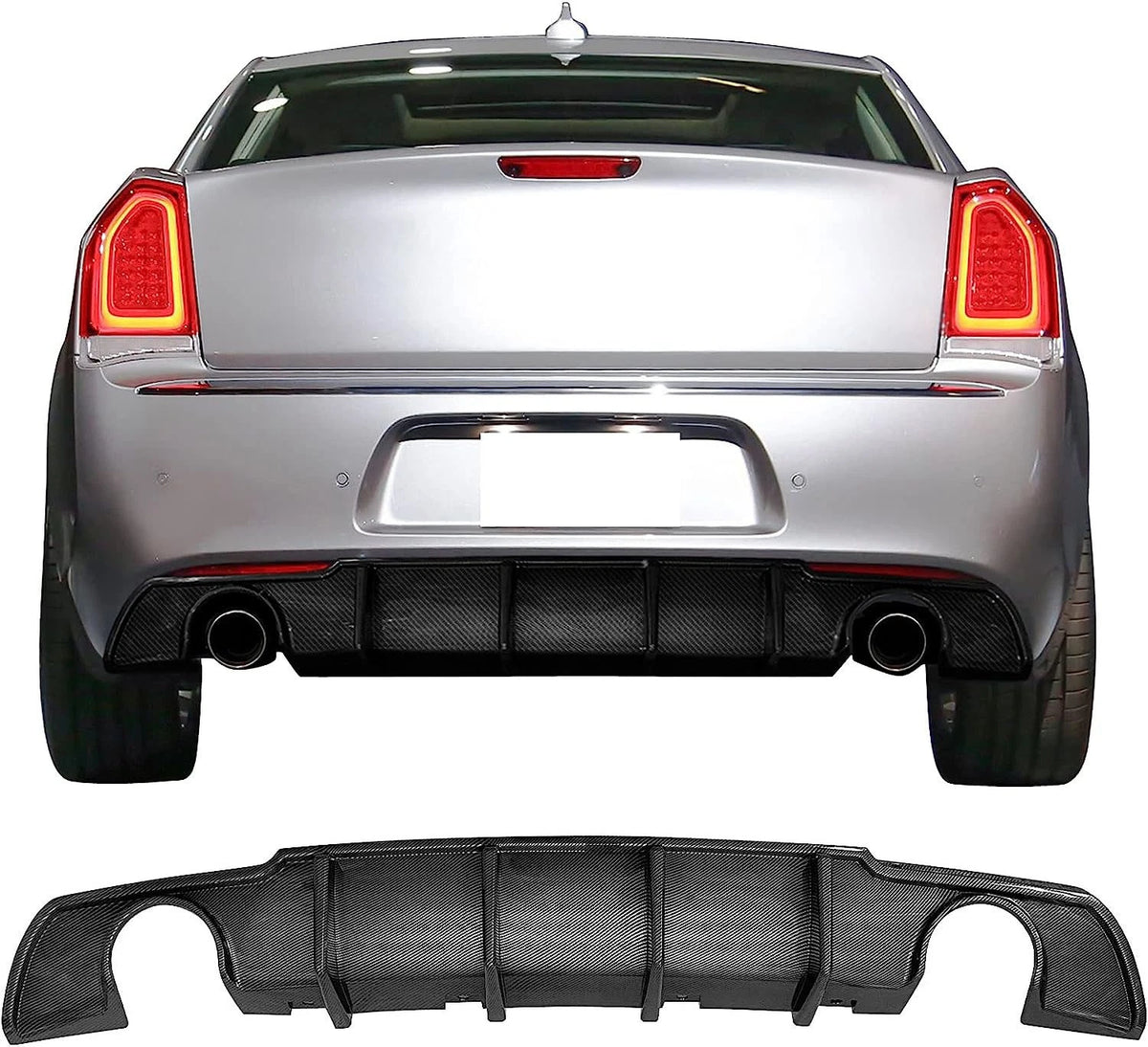 Rear Bumper Lip Diffuser for Chrysler 300 (2015–2023) BLD-C300SRT154F-CFL
