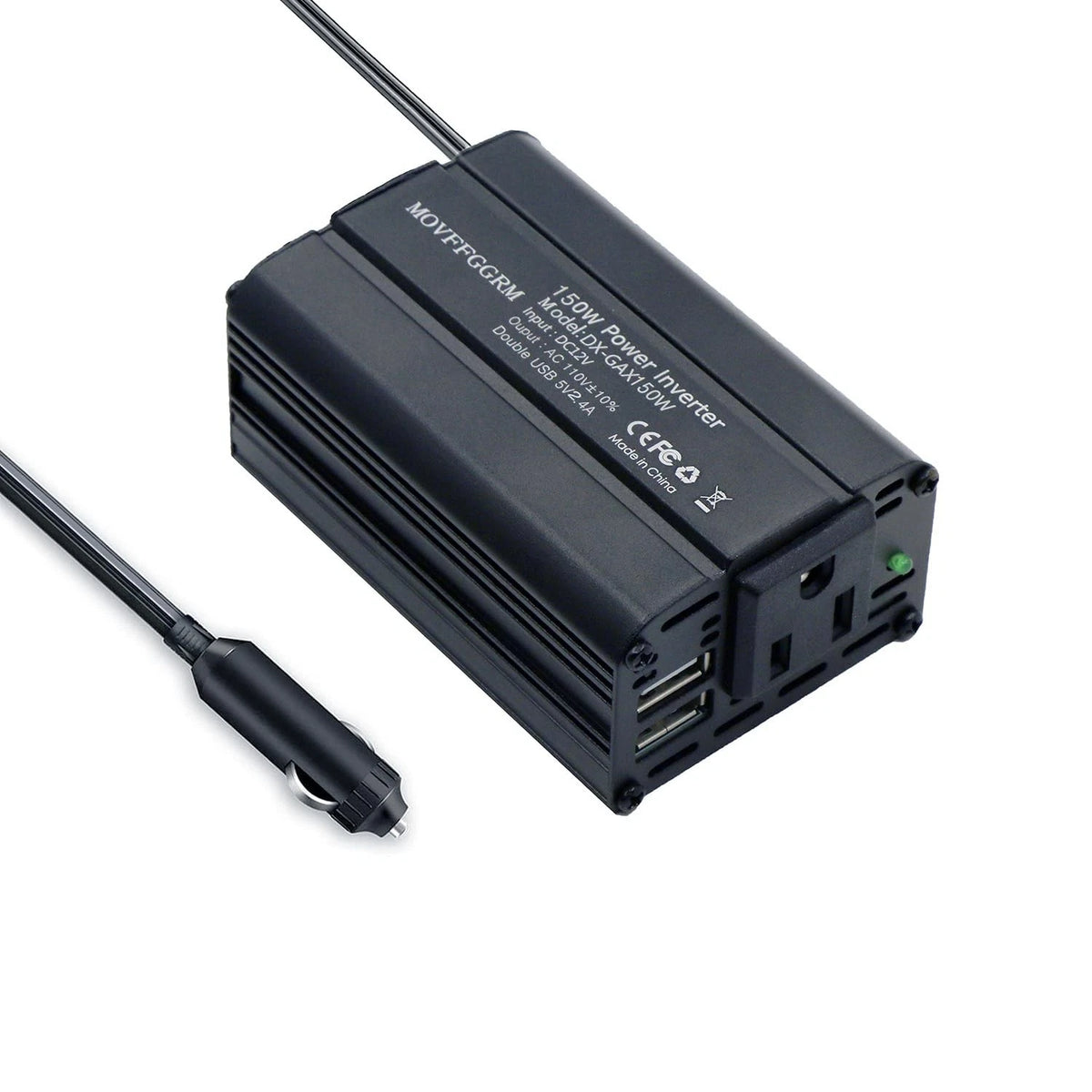 150W Power Inverter 12V DC to 110V AC for Car Plug Adapter