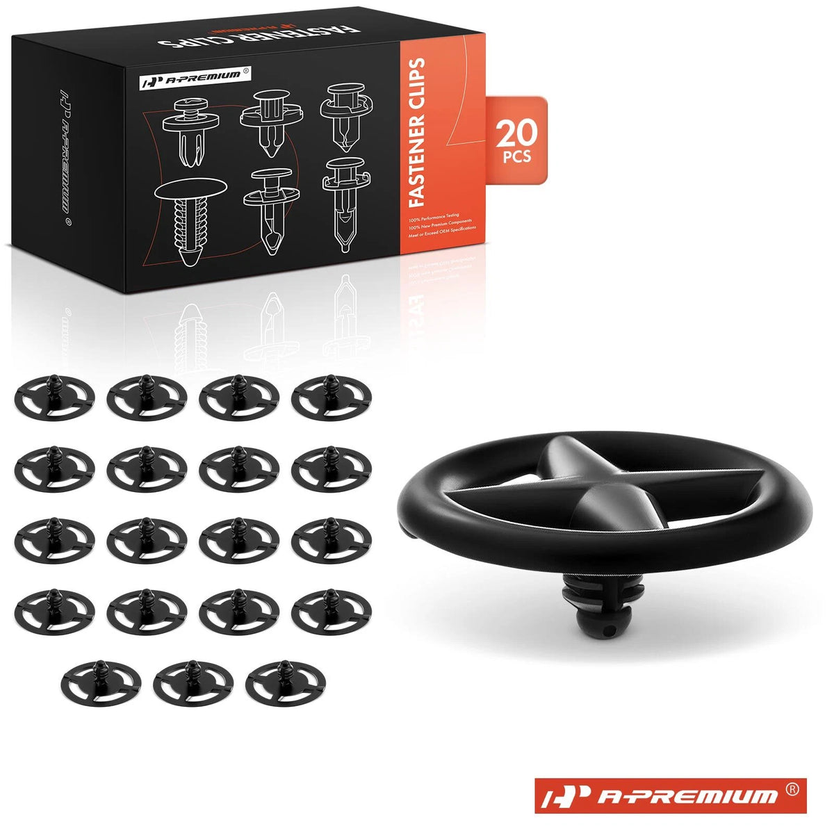 Set of 20 Nylon Hood Insulation Retainer Clips for Infiniti (65832F5000, 6584630F00)