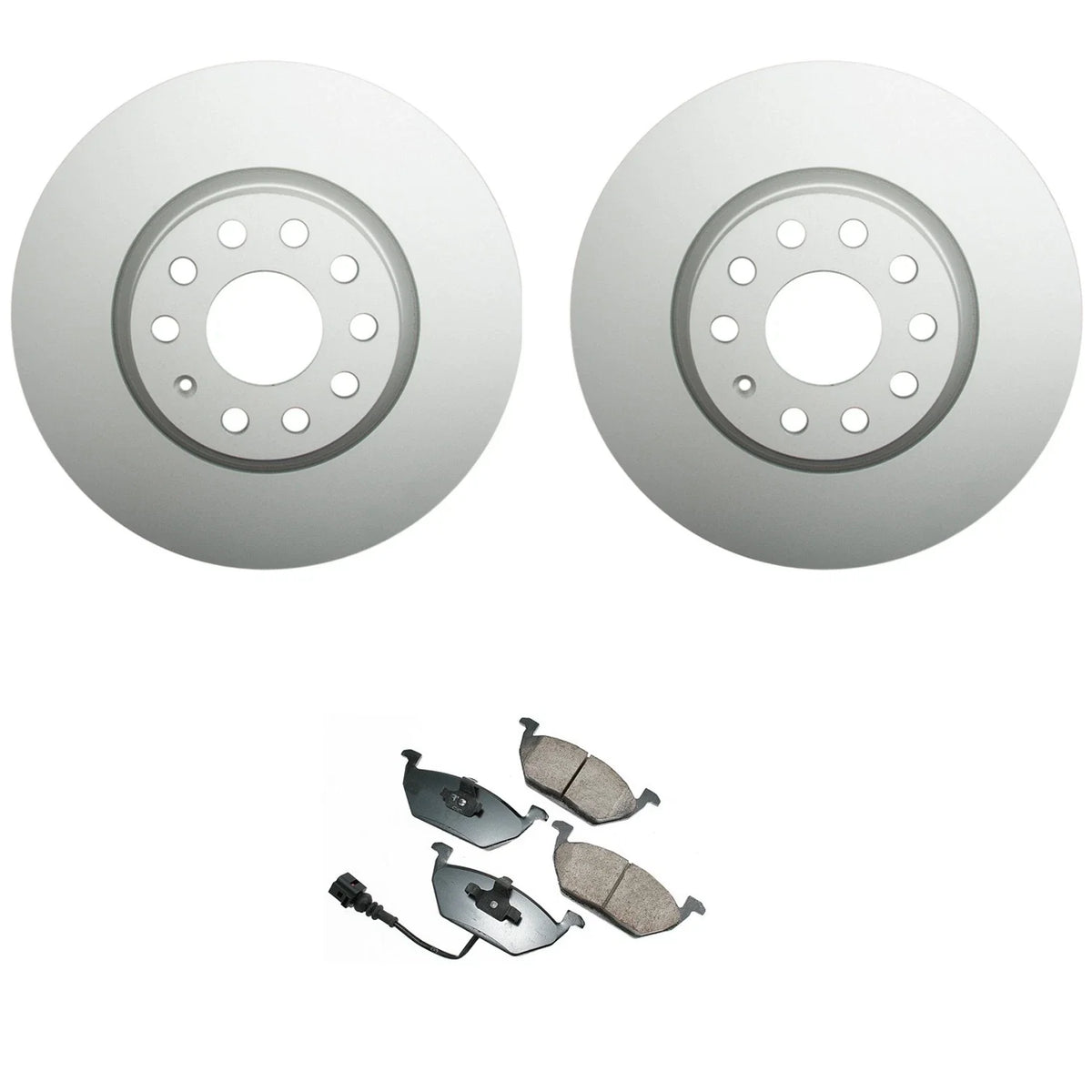 Front Rotors & Akebono EURO Ceramic Brake Pads Kit for A3, Beetle, Passat