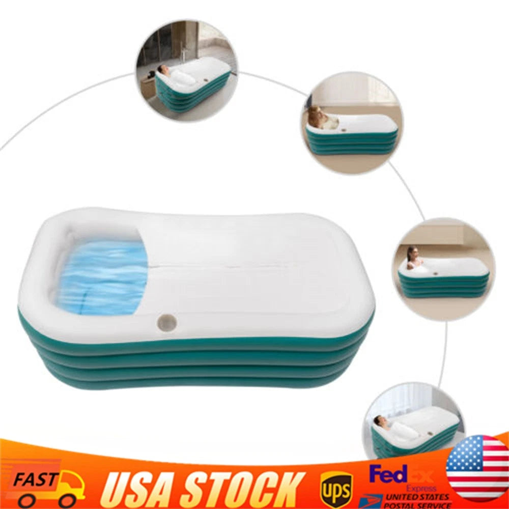 Foldable Bathtub for Adults - Portable Large Shower Soaking Spa Tub