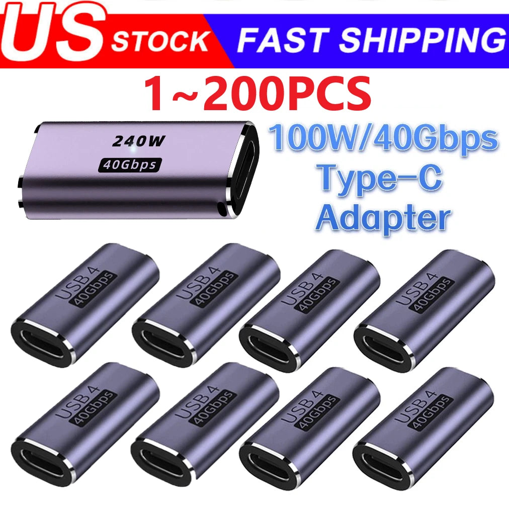 USB 4 Type C Female to Female Adapter Coupler 240W 40Gbps 8K