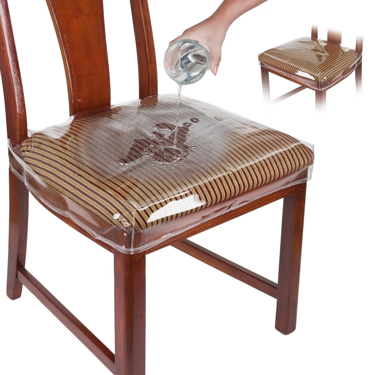 Set of 4 Plastic Chair Covers for Dining Chairs - Clear