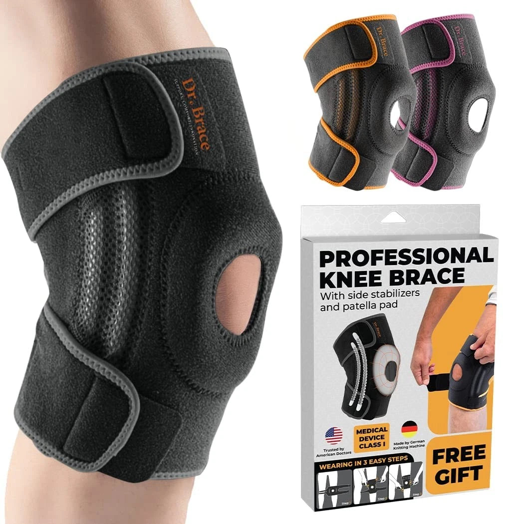 Knee Brace with Side Stabilizers & Patella Gel for Mercury (Large)