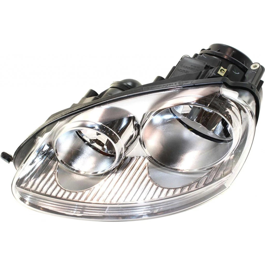 Headlight Assembly for Volkswagen Rabbit (2006–2009) - Driver Side, Halogen, LLX-VW2502127C-CL360A72, VW2502127