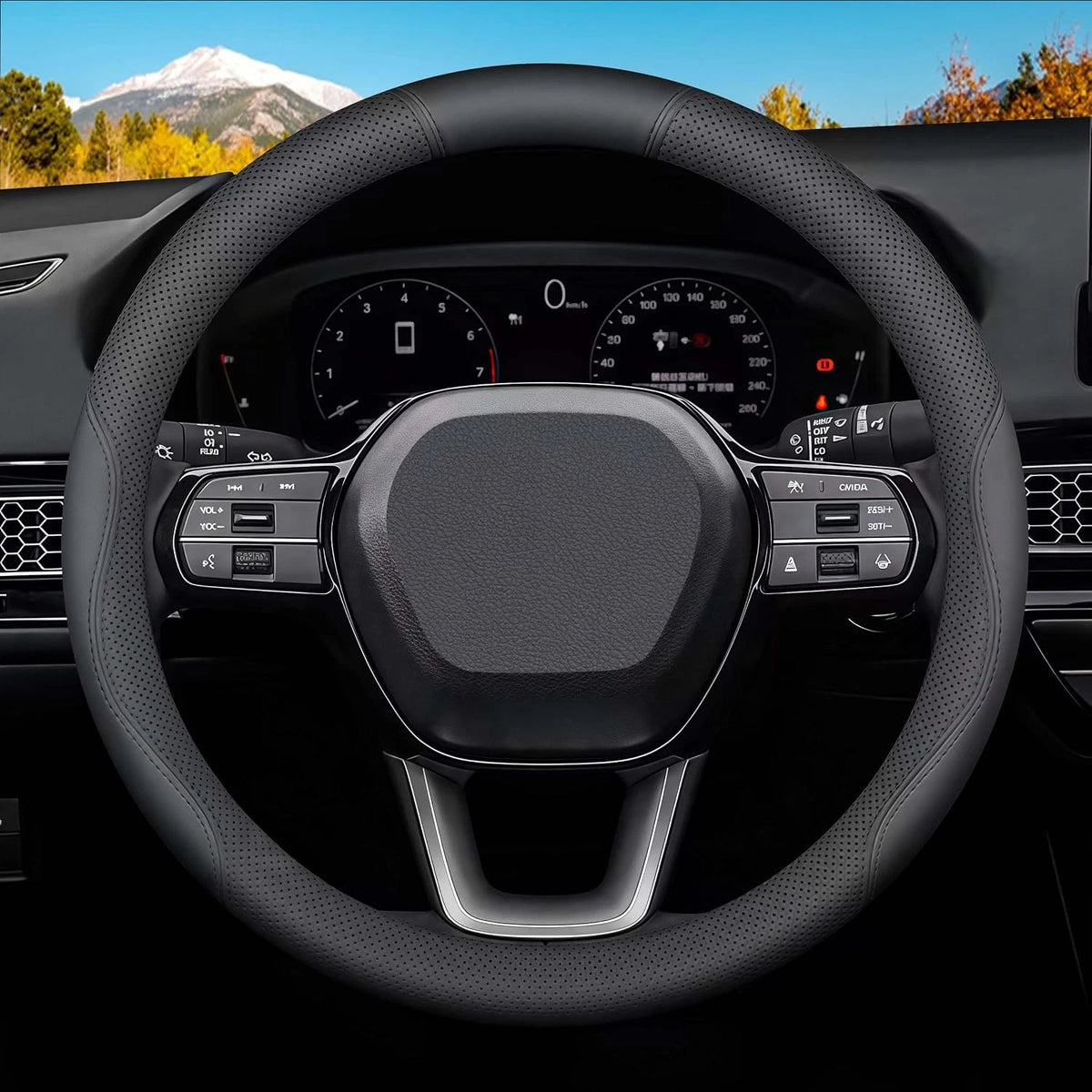 Luxury Microfiber Leather Steering Wheel Cover for Dodge Ram 1500 2500 3500 (2015)