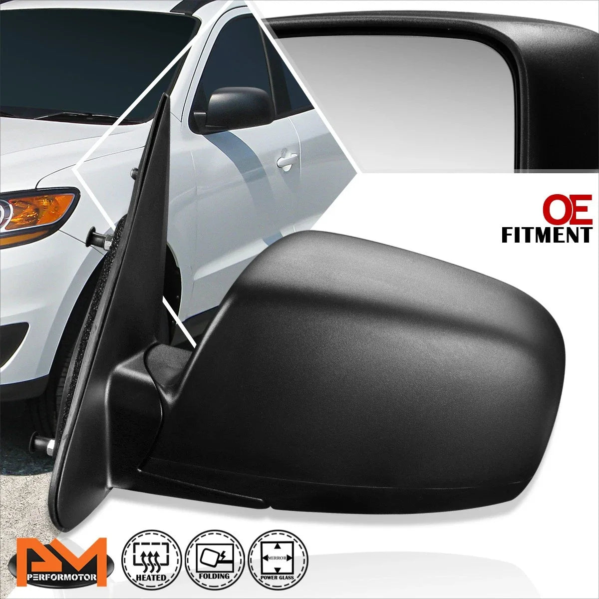 Power Heated Side Rear View Mirror Left LH for Hyundai Santa Fe (2007–2012)