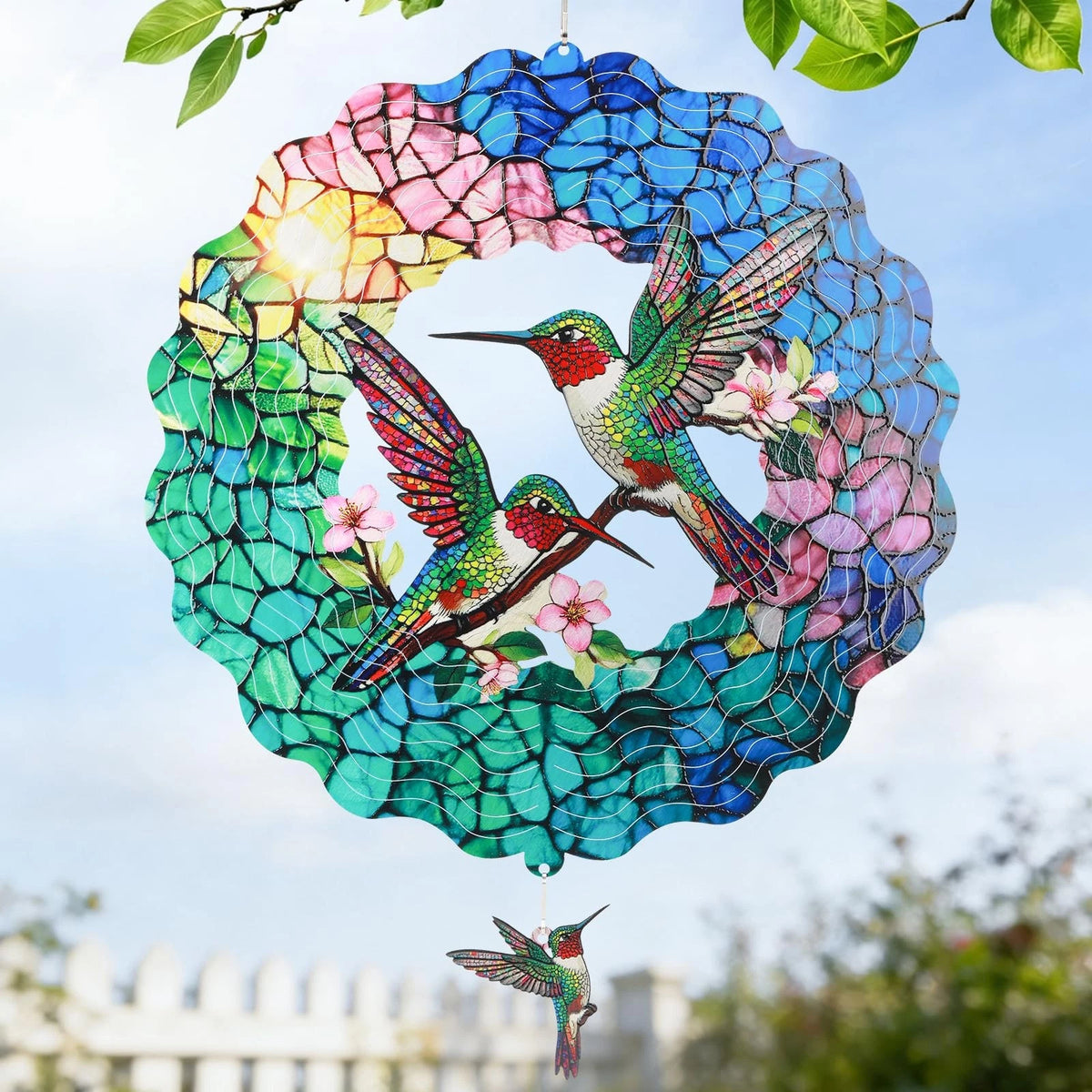 12In Hummingbird Wind Spinners for Outdoor Use