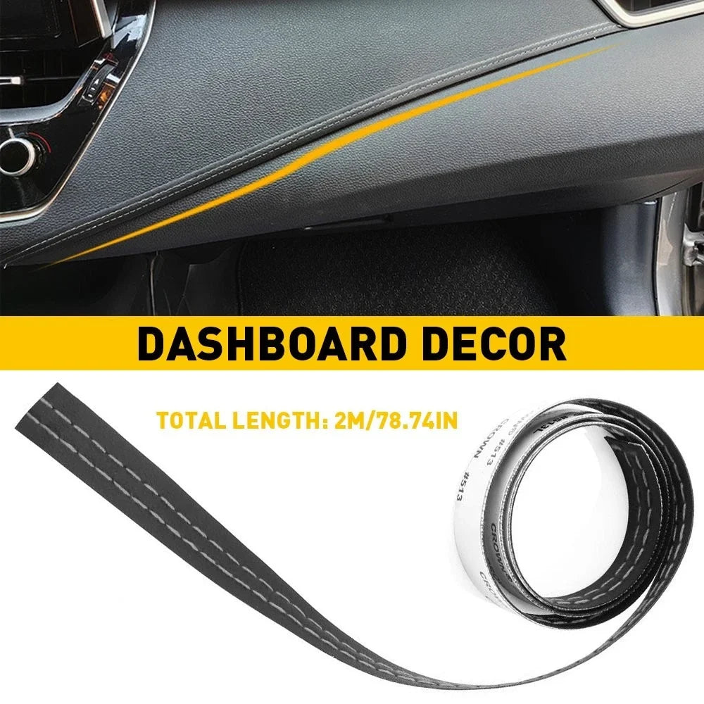 2M PU Leather Dashboard Trim Sticker for Car