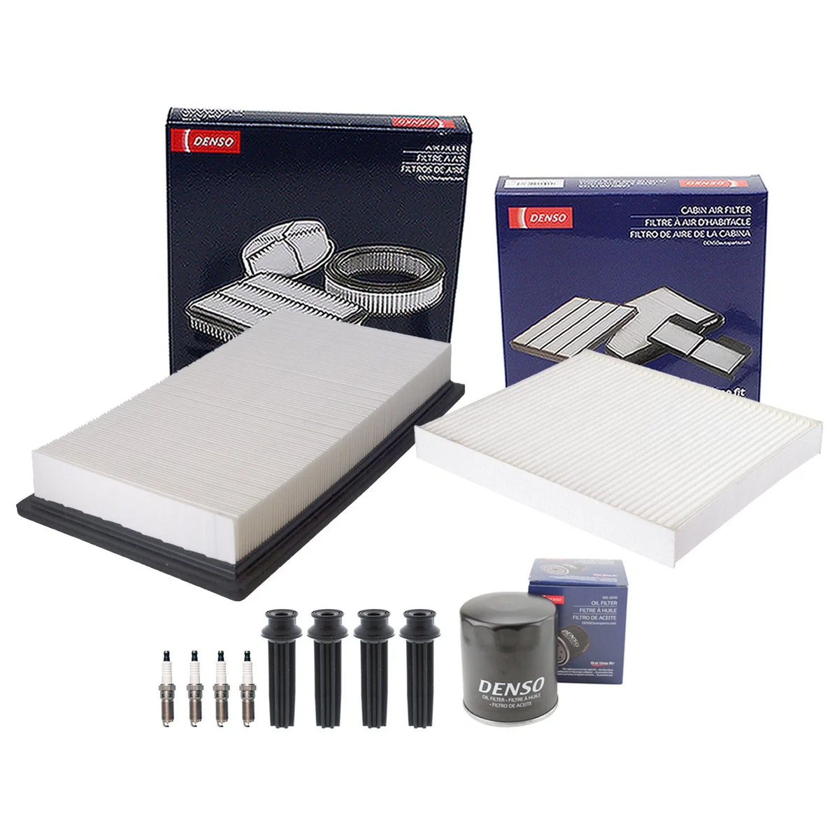 Tune Up Kit 4 Spark Plugs & Boots for Ford Explorer MKT Taurus (2010–2019)