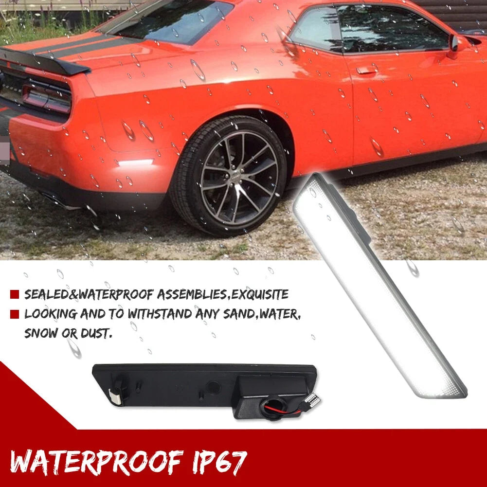 Set of 2 Black Lens LED Side Marker Lights for Dodge Challenger Charger