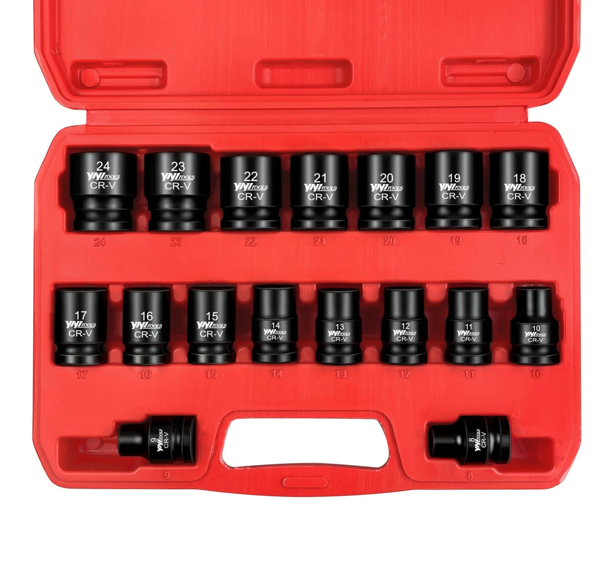 17-Pc 1/2" Drive Shallow Impact Socket Set for Automotive (Shallow)