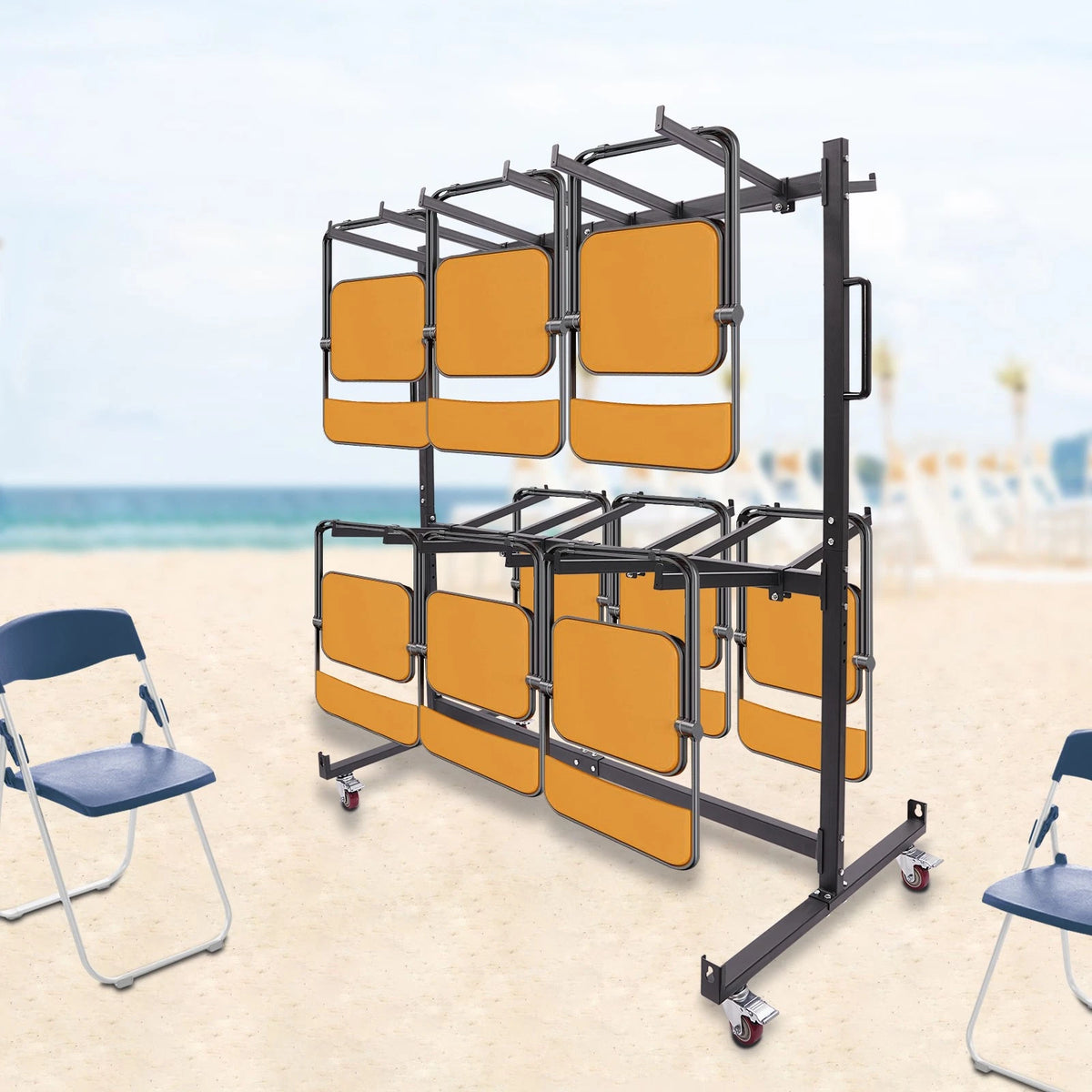 Folding Chair Rack Dolly Cart for Storage and Transport
