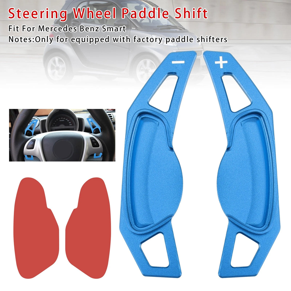 Steering Wheel Paddle Shifter Extension for Smart (2010–2020) - Aluminium Blue