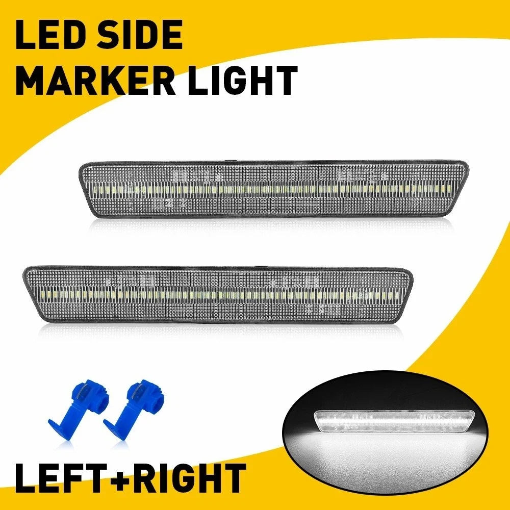 2X Clear Lens LED Rear Bumper Side Marker Light for Ford Mustang (1999–2004)