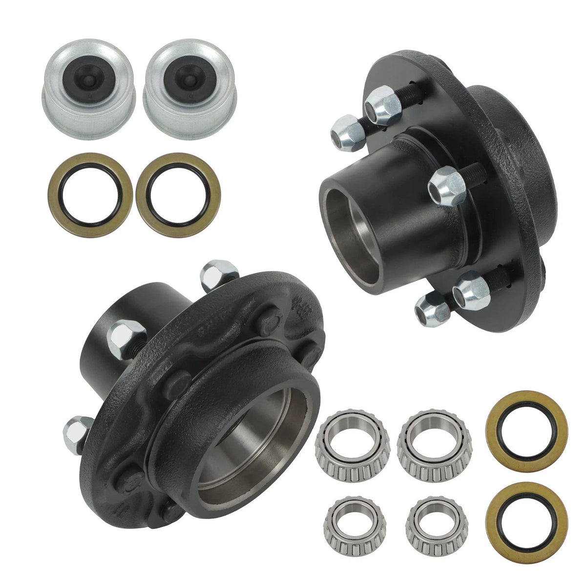 2 Sets 6-Lug Trailer Wheel Hub Kits for 6000 lbs Trailers (BCK39721K)