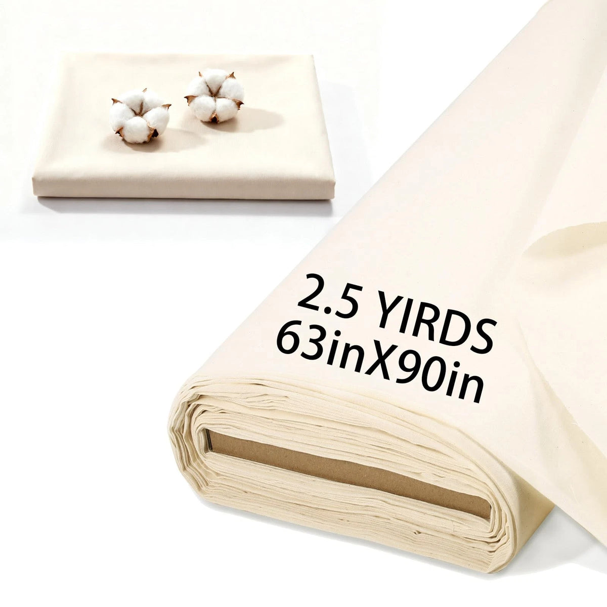 2.5 Yards Cotton Muslin Fabric Natural Unbleached Beige