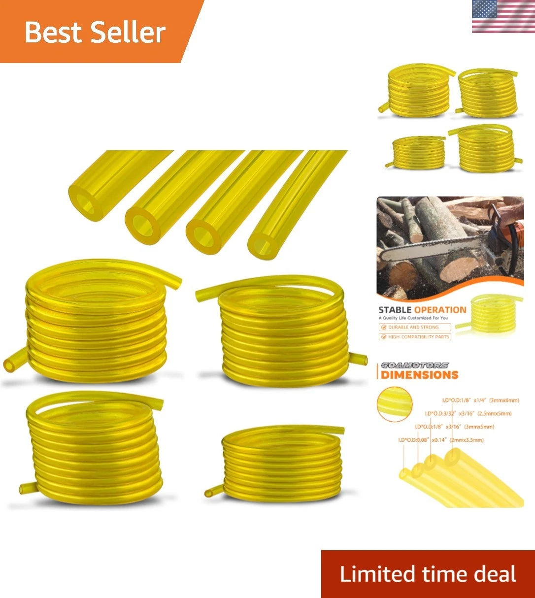 20 Foot Fuel Line Hose for 2 Cycle Engines (Compatible with Most Models)