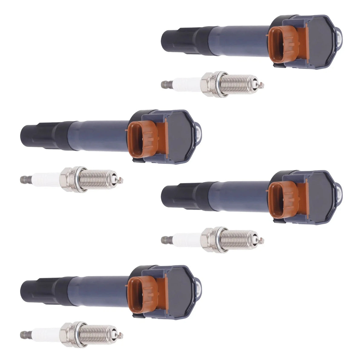 Set of 4 Ignition Coils & 4 Spark Plugs for Suzuki Kizashi 2.4L I4 (2013)