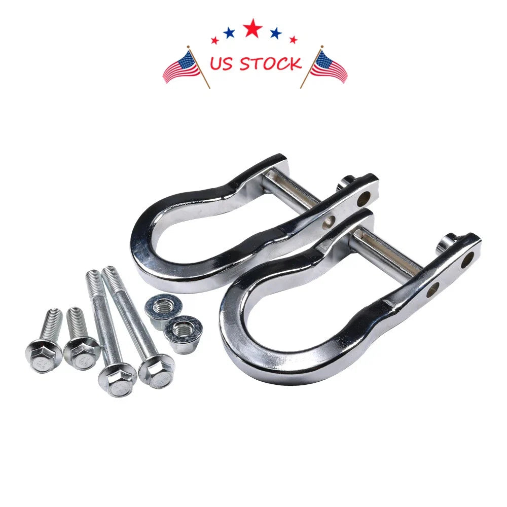Set of 2 Chrome Tow Hooks for Chevrolet Silverado GMC Sierra 1500 (2007–2019)