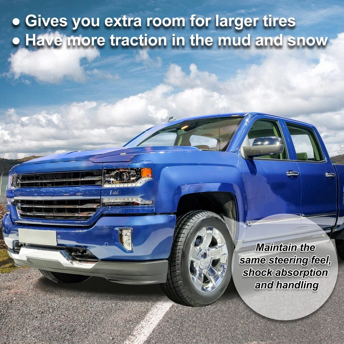 2.5 Inch Front Leveling Lift Spacers Kit for Silverado GMC 1500 4WD (2007–2017)