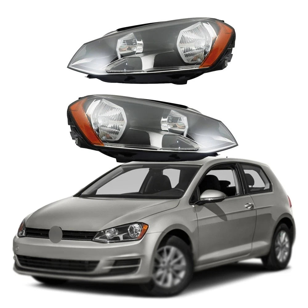 Halogen Headlight Assembly Set for Volkswagen Golf (2015–2017) VW2502160, VW2503160