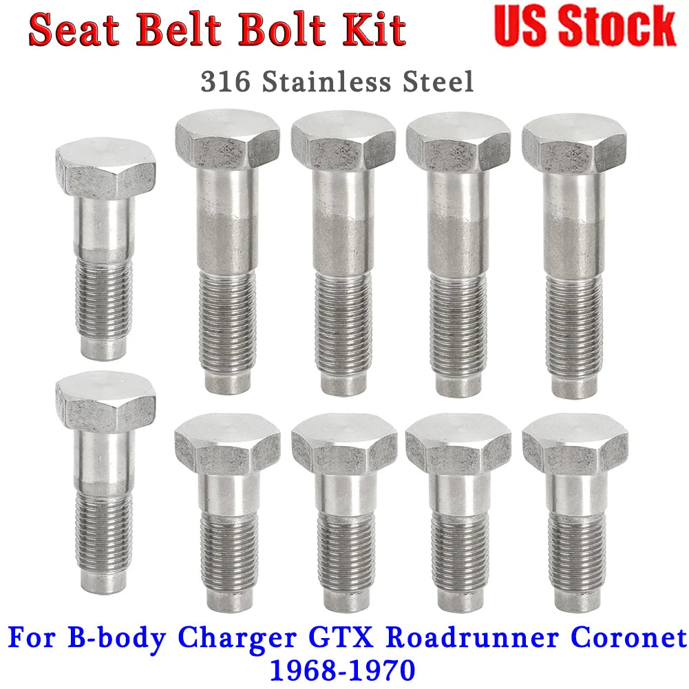 Seat Belt Bolt Kit for B-Body Charger GTX Roadrunner Coronet (1968–1970)