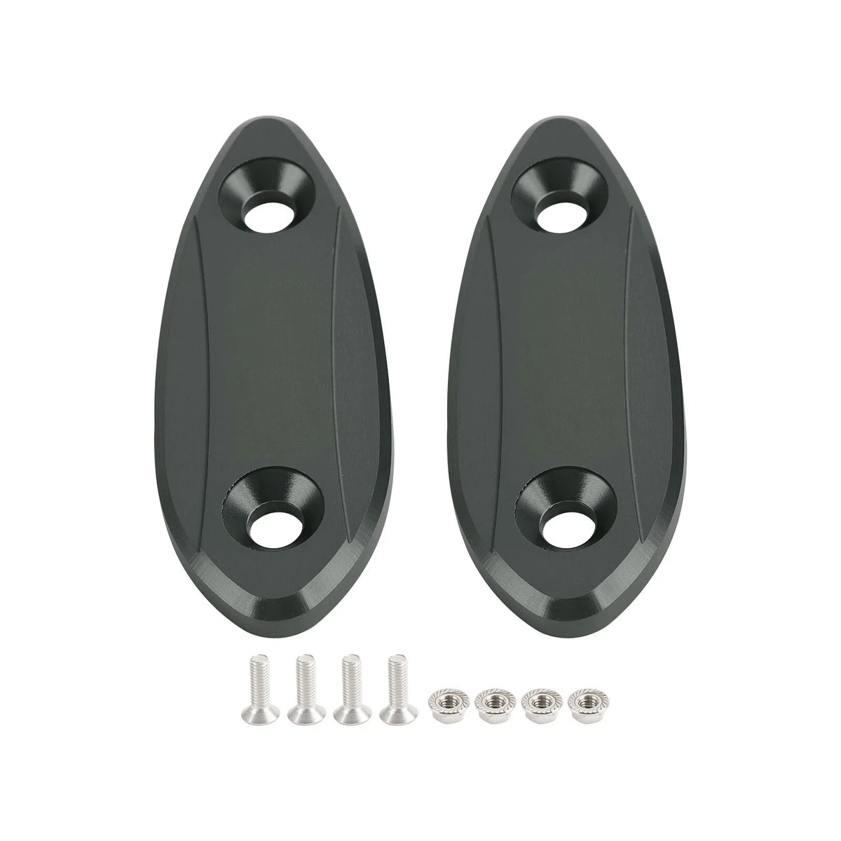 Titanium mirror delete blanking block off plates for Kawasaki ZX-6R (2009–2012)