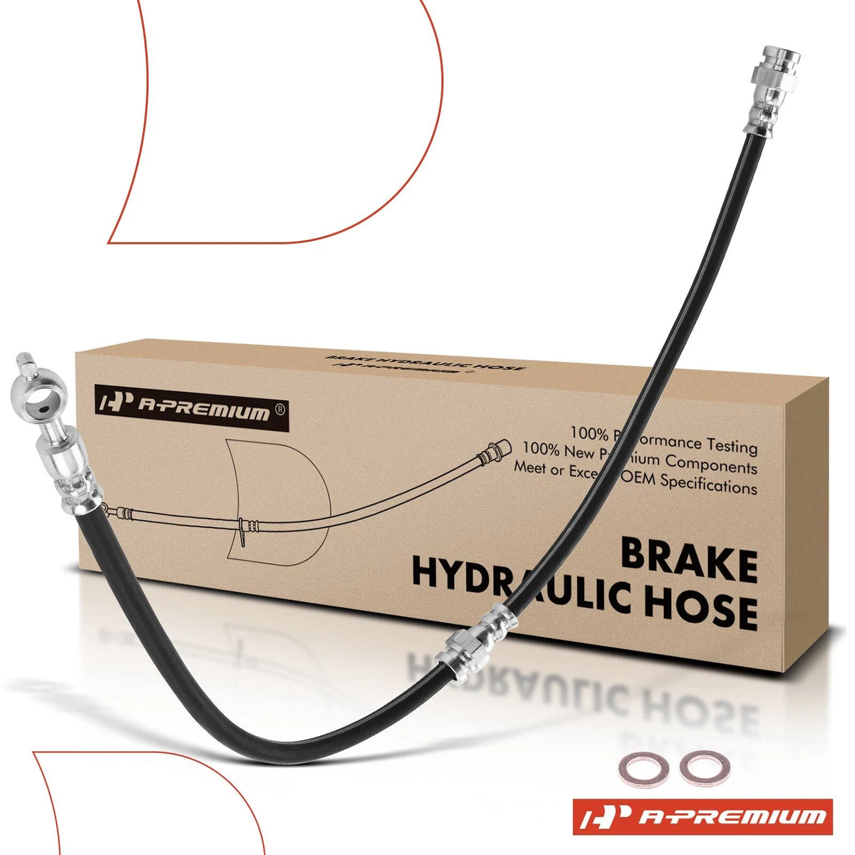 Front Brake Hydraulic Hose for Mazda MPV (1989–1998) H38759, LA1243980A, 2206269