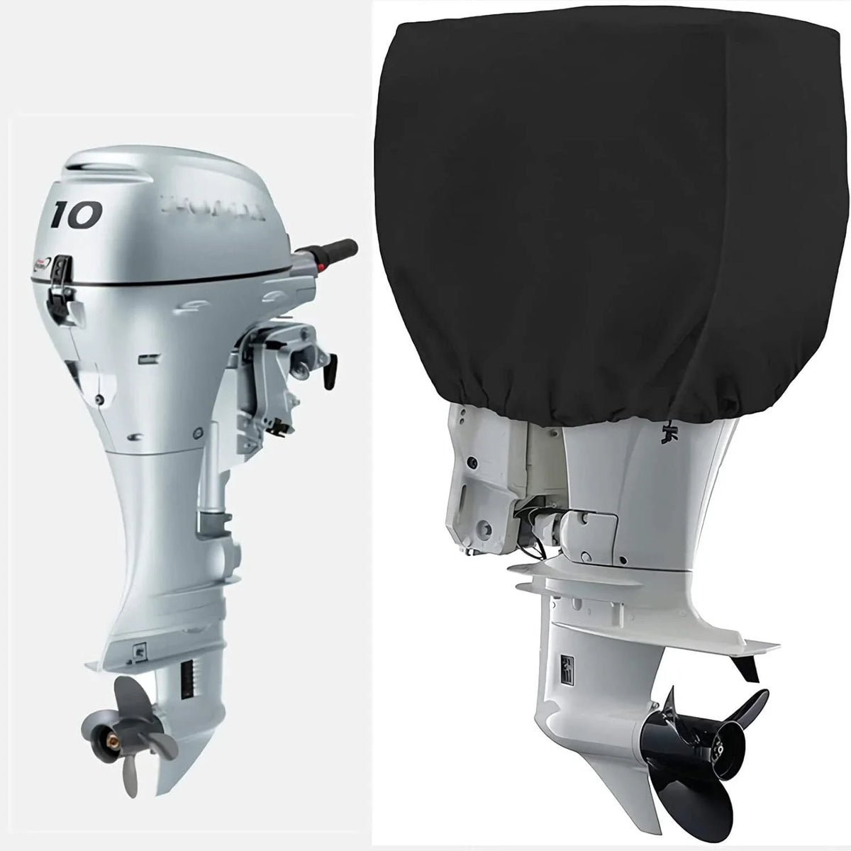 Boat Motor Cover for Outboard Engine (30-60 HP) - Waterproof Black