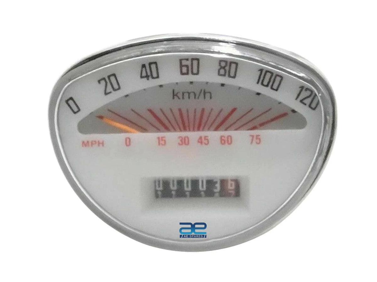 Speedometer for Vespa Primavera Rally (120 KPH, 75 MPH)