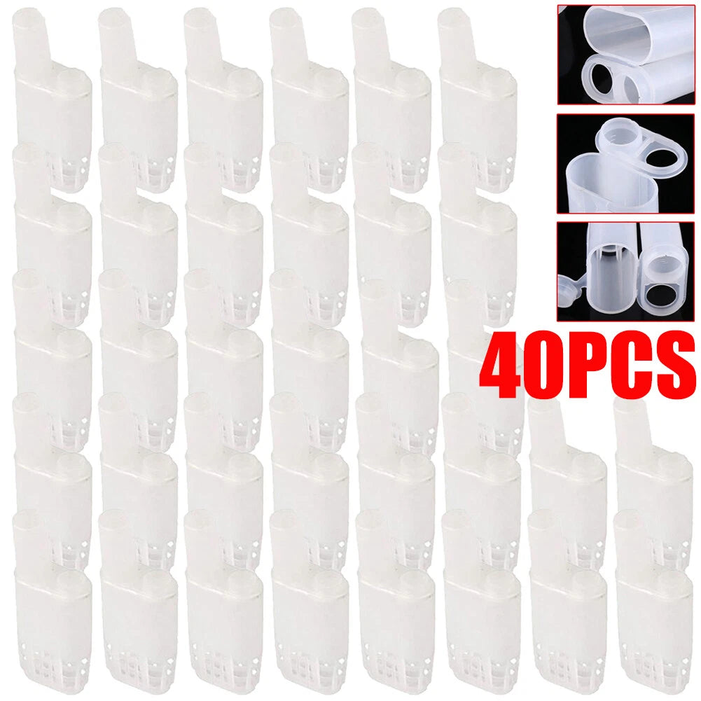 40PCS Plastic Queen Bee Hair Roller Cages for Beekeeping