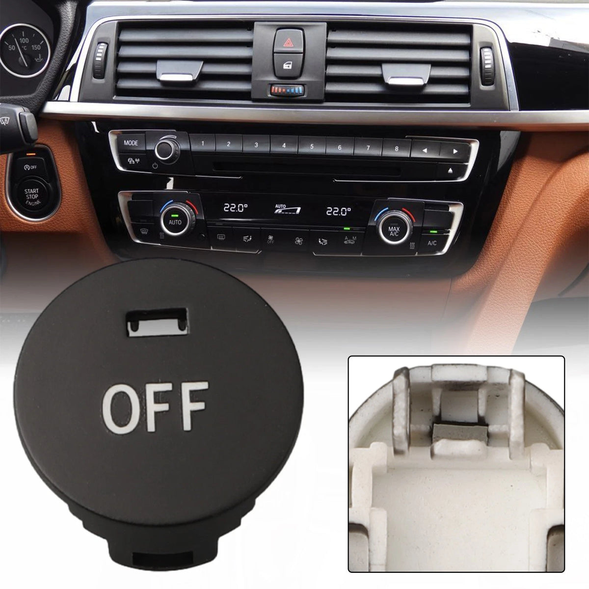 Center AC Off Button Cover Cap for BMW E60 E61 E63 E64 (2004–2010)